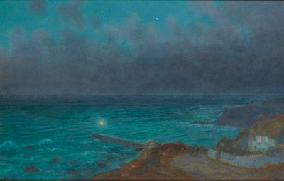 A Safe Haven, Cornwall (óleo a bordo) de Arthur Hughes