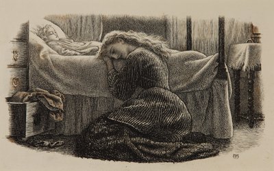 A morte da criança mais nova, c.1865 (tinta sobre papel) de Arthur Hughes