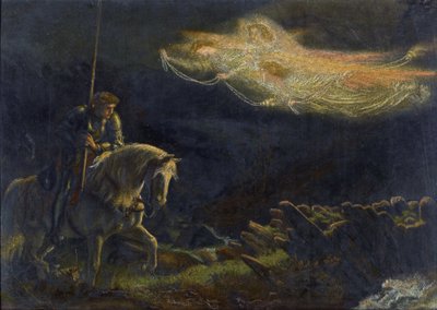 Sir Galahad. La Quete du Saint Graal Sir Galahad. A Busca pelo Santo Graal par Arthur Hughes (1832-1915) - Óleo sobre madeira, 30,5x43 - Colecção Privada de Arthur Hugues