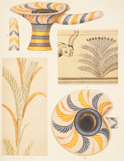 Pormenor das decorações em cerâmica de Knossos de Arthur John Evans