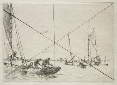 Dragagem de ostras, West Mersea de Arthur John Trevor Briscoe