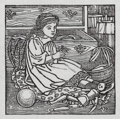 Hans Christian Andersen: As Pequenas Flores de Ida (litho) de Arthur Joseph Gaskin