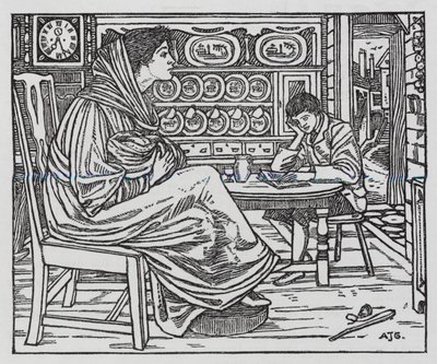 Hans Christian Andersen: Pequeno Tuk (litografia) de Arthur Joseph Gaskin