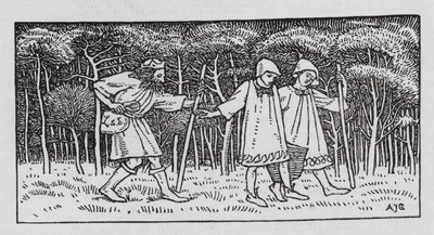 Hans Christian Andersen: O monte Elfin (litho) de Arthur Joseph Gaskin