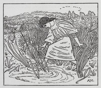 Hans Christian Andersen: A rapariga que pisou no pão (litho) de Arthur Joseph Gaskin