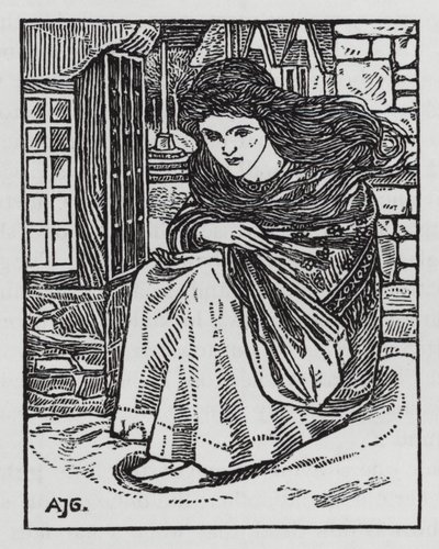 Hans Christian Andersen: A Menina do Fósforo (litho) de Arthur Joseph Gaskin