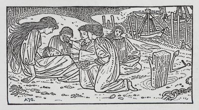 Hans Christian Andersen: A Pequena Sereia (litho) de Arthur Joseph Gaskin