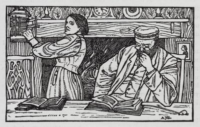 Hans Christian Andersen: A Lâmpada de Rua Velha (litho) de Arthur Joseph Gaskin