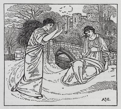 Hans Christian Andersen: A História de uma Mãe (litho) de Arthur Joseph Gaskin