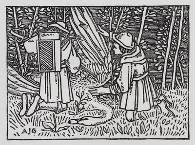 Hans Christian Andersen: O Companheiro de Viagem (litho) de Arthur Joseph Gaskin