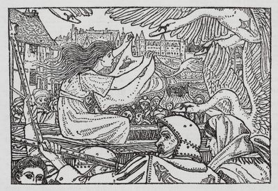 Hans Christian Andersen: Os Cisnes Selvagens (litho) de Arthur Joseph Gaskin