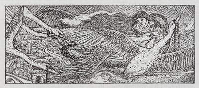 Hans Christian Andersen: Os Cisnes Selvagens (litho) de Arthur Joseph Gaskin
