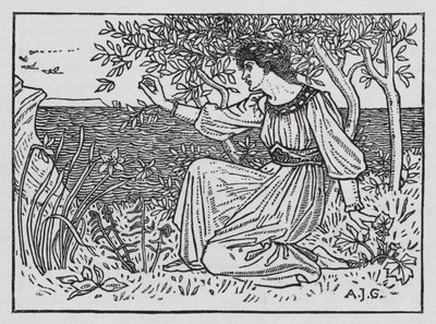 Hans Christian Andersen: Os Cisnes Selvagens (litho) de Arthur Joseph Gaskin