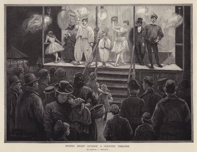 Noite de boxe fora de um teatro campestre (litho) de Arthur L. Hewlett