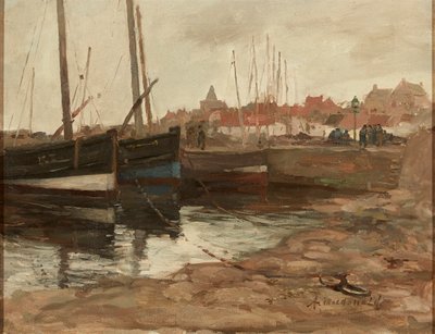 East Neuk Harbor (óleo sobre tela) de Arthur MacDonald