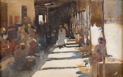 O Bazar em Vringa (wc no papel) de Arthur Melville