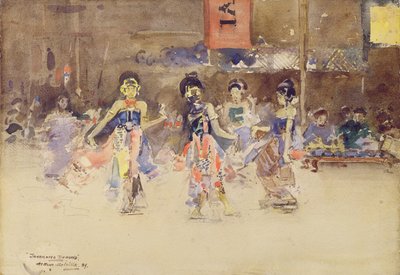Os dançarinos javaneses, 1889 (wc no papel) de Arthur Melville