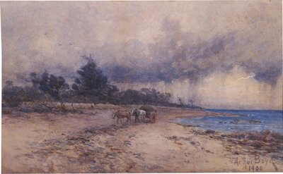 sem título (coleta de algas marinhas antes da tempestade, praia de Sandringham) de Arthur Merric Boyd