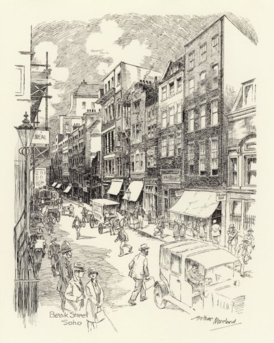 Beak Street, Soho (litografia) de Arthur Moreland