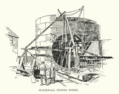 Trabalhos no túnel de Blackwall (litografia) de Arthur Moreland