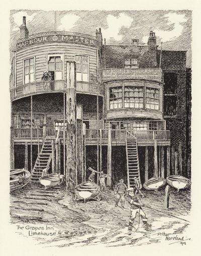 The Grapes Inn, Limehouse (litografia) de Arthur Moreland