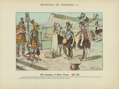 O desembarque de Júlio César. 55 a.C. (litografia a cores) de Arthur Moreland