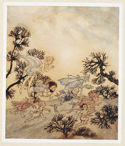 ACT IV: Cena I, linha 259
Vai cobrar aos meus duendes que eles
moer as suas articulações
Com convulsões secas de Arthur Rackham