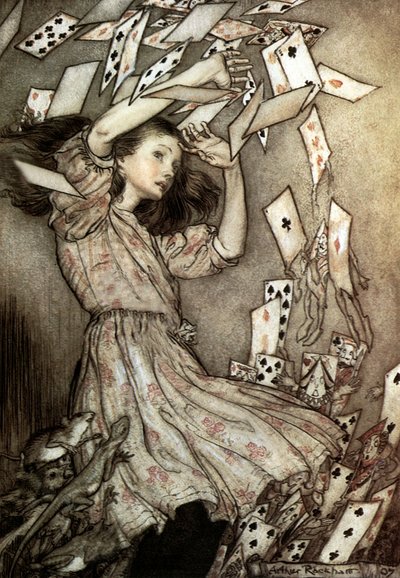 As Aventuras de Alice no País das Maravilhas (Alice Trough The Looking Glass) de Lewis Carroll, Ilustração de Arthur Rackham em 1907 de Arthur Rackham
