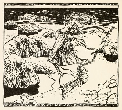 Becuma de Becuma da pele branca em contos de fadas irlandeses de Arthur Rackham