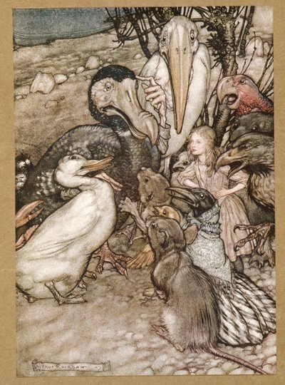 Mas quem ganhou de Alices Adventures in Wonderland, de Lewis Carroll, pub.1907 de Arthur Rackham