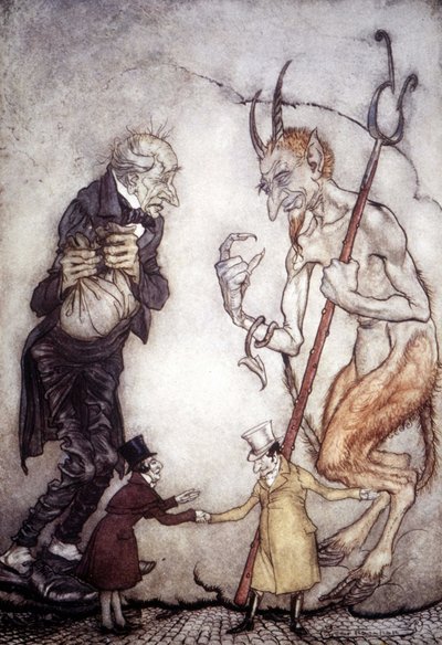 Conto de Natal de Charles Dickens (1812 - 1872), ilustração de Arthur Rackham (1867-1939) de Arthur Rackham
