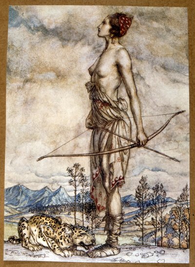 Comus, é uma máscara em honra da castidade. de Arthur Rackham