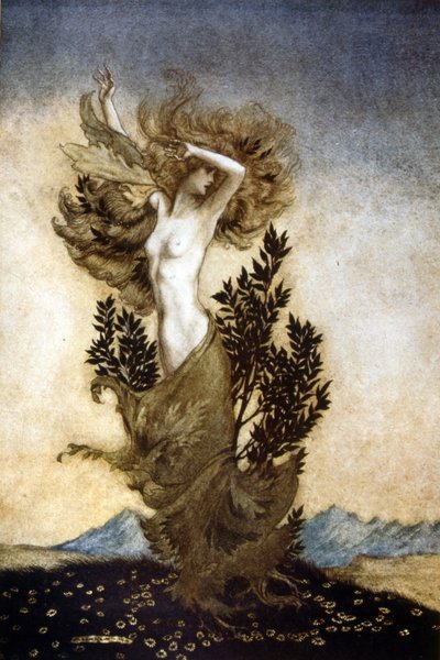 Comus, é uma máscara em honra da castidade. de Arthur Rackham