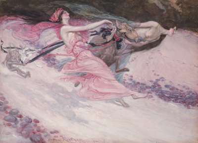 Elfin Foliões, 1900 (wc e guache no painel) de Arthur Rackham