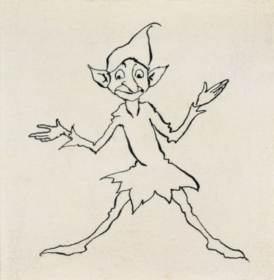 Boa noite! disse Lukoje, ilustração de contos de fadas de Hans Christian Andersens, publicado em 1932 (caneta e tinta) de Arthur Rackham