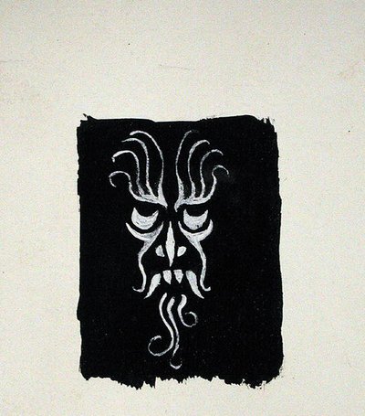 Cabeça grotesca (caneta, tinta e corpinho) de Arthur Rackham