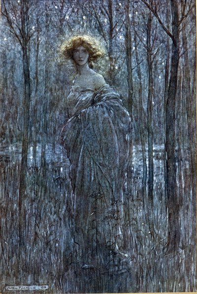 Helena: Ilustração de Arthur RACKHAM (1867-1939) para The Dream of a Summer Night de William SHAKESPEARE de Arthur Rackham