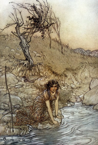 Hermia: Ilustração de Arthur RACKHAM (1867-1939) para The Dream of a Summer Night de William SHAKESPEARE de Arthur Rackham