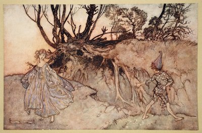 Como agora espírito! murchar você, ilustração de &39;Sonho de noites de verão&39; por William Shakespeare, 1908 de Arthur Rackham