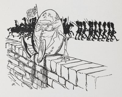 Humpty Dumpty sentou-se numa parede. de Arthur Rackham