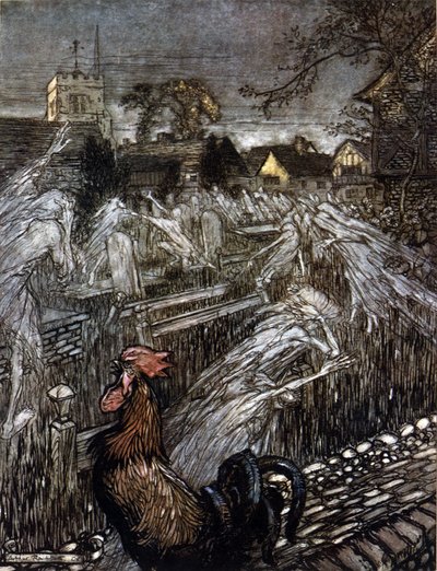 Ilustração de Arthur RACKHAM (1867-1939) para The Dream of a Summer Night de William SHAKESPEARE de Arthur Rackham