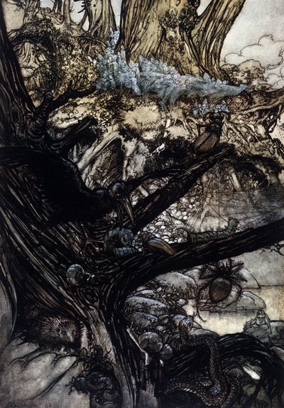 Ilustração de Arthur RACKHAM (1867-1939) para The Dream of a Summer Night de William SHAKESPEARE de Arthur Rackham