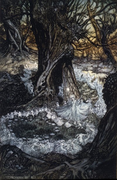 Ilustração de Arthur RACKHAM (1867-1939) para The Dream of a Summer Night de William SHAKESPEARE de Arthur Rackham