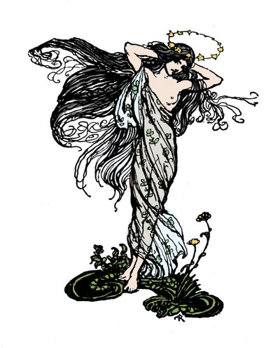 Ilustração para The Dream of a Summer Night de William SHAKESPEARE de Arthur Rackham