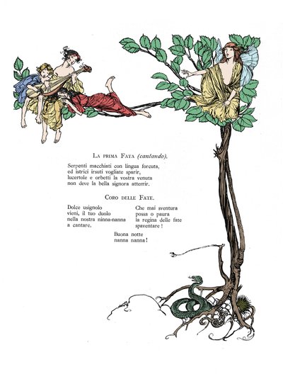 Ilustração para The Dream of a Summer Night de William SHAKESPEARE de Arthur Rackham