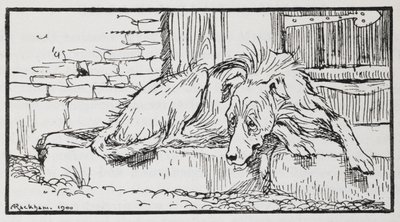 Ilustração do velho Sultão de um cão. de Arthur Rackham