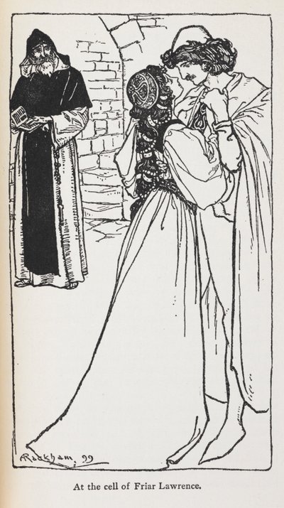 Ilustração dos amantes das estrelas cruzadas em Romeu e Julieta. de Arthur Rackham