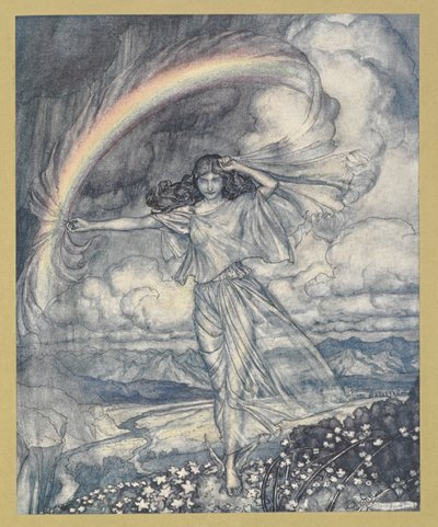 Iris ali, com arco húmido". de Arthur Rackham