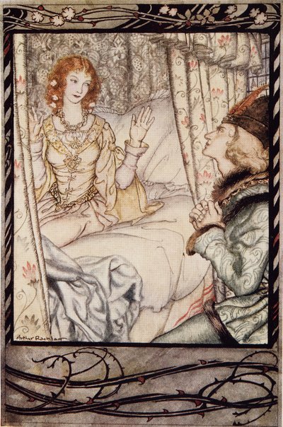 É você, meu principe Eu esperei muito por você, do The Arthur Rackham Fairy Book, pub. 1933 de Arthur Rackham