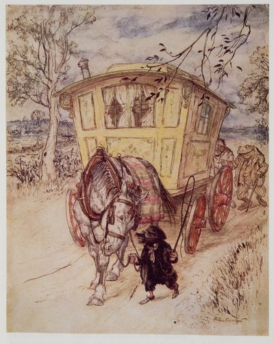 Era uma tarde de ouro: o cheiro do pó que levantaram era rico e satisfatório, de Wind in the Willows, de Kenneth Grahame (1859 - 1932), pub. 1940 de Arthur Rackham